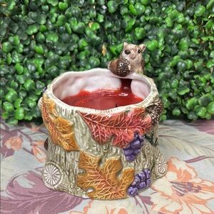 Fitz and Floyd Autumn Woods Chipmunk Poured Candle